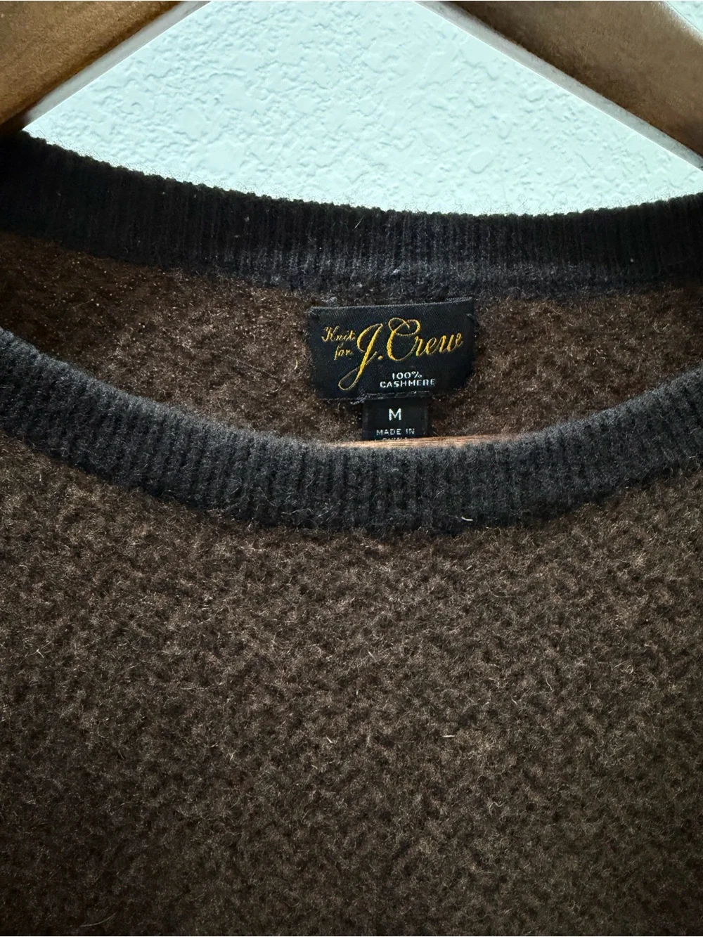 J.Crew Men’s Cashmere Herringbone Jacquard Crewneck Sweater Size Medium